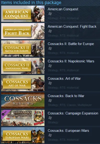Cossacks and American Conquest Pack (Steam gift / ROW)