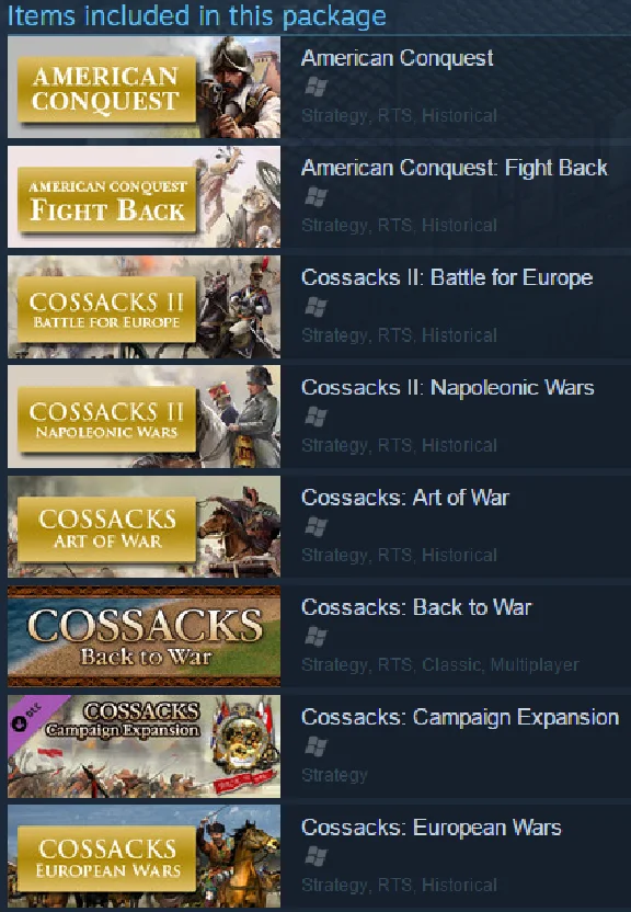 Cossacks and American Conquest Pack (Steam gift / ROW)