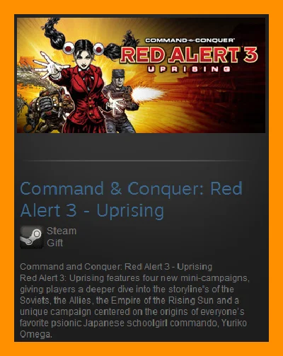 Command & Conquer Red Alert 3 Uprising /Steam Gift /ROW