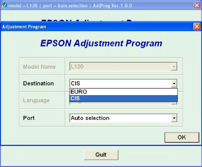 Epson L120 Adjustment Program