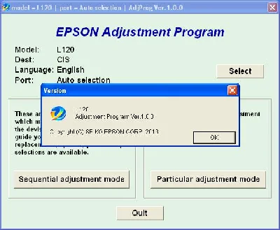 Epson L120 Adjustment Program