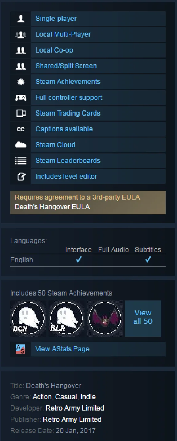 Death´s Hangover (Steam KEY / Region free/ ROW /Global)