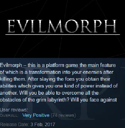 EvilMorph (Steam KEY / ROW / Region free)