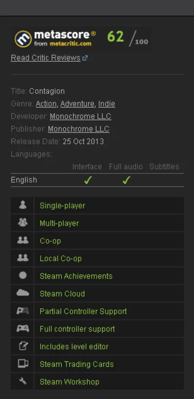 Contagion (Steam gift / ROW / Region free / WorldWide)