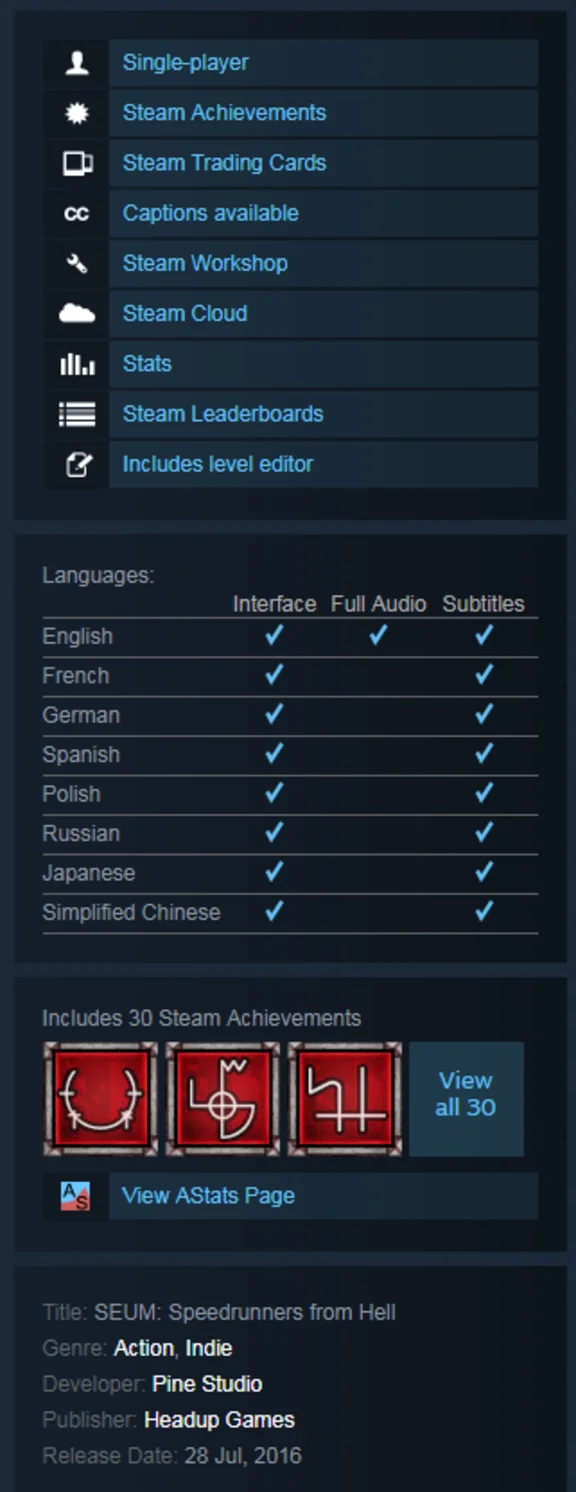 SEUM: Speedrunners from Hell (Steam gift / Region free)