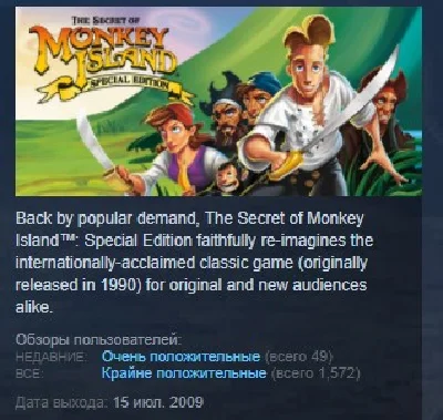 The Secret of Monkey Island: Special Edition STEAM KEY