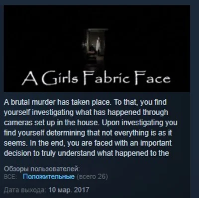 A Girls Fabric Face STEAM KEY REGION FREE GLOBAL