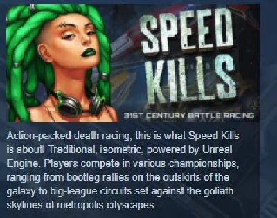 Speed Kills  STEAM KEY REGION FREE GLOBAL