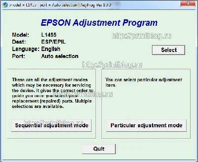 Adjustment program Epson L1455