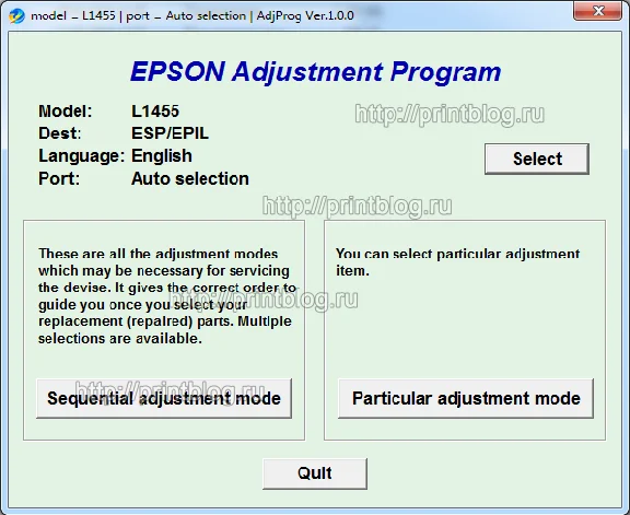 Adjustment program Epson L1455