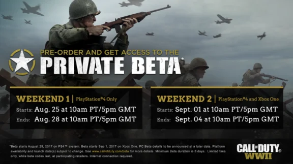 Call of Duty WORLD WAR 2 WW2 BETA Private Access PS4