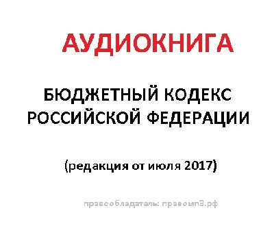 Audiobook Budget Code of the RF(in ed.2017) male voice