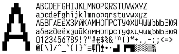 The font of payment terminal SVYAZNOY (VKP-80 v1) (otf)