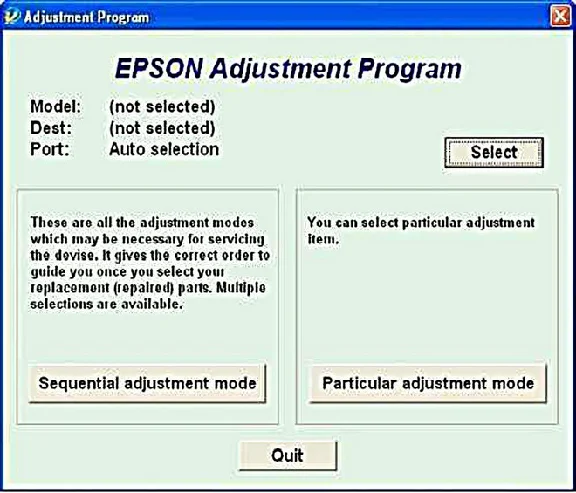 Adjustment program Epson L805