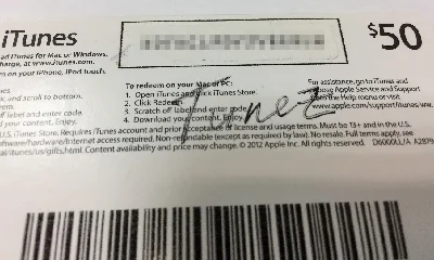 iTunes Gift Card $50 USA | Photo of the back side!SALE