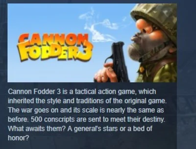 Cannon Fodder 3 ( Steam Key / Region Free ) GLOBAL ROW