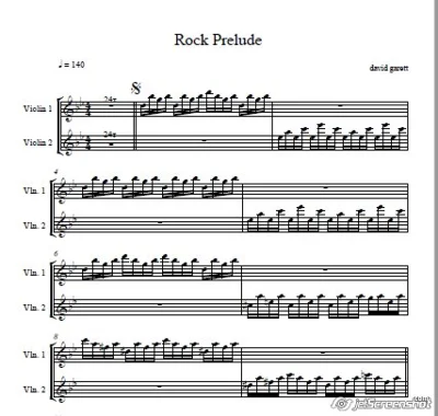 David Garett-Rock Prelude notes for violin