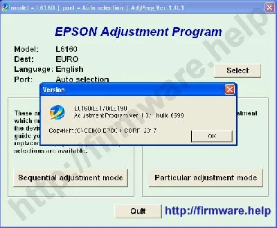 Epson L6160, L6170, L6190 Adjustment Program