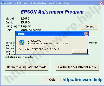 Epson L3050, L3070 Adjustment Program