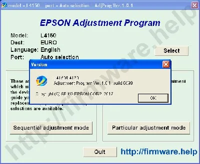 Epson L4150, L4160 Adjustment Program