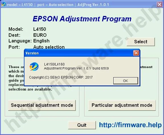 Epson L4150, L4160 Adjustment Program
