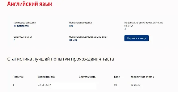 Английский язык.Тест Синергия