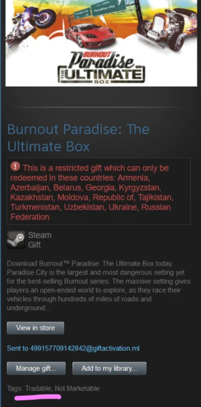 Burnout Paradise Tradable (RU/CIS; Steam gift)