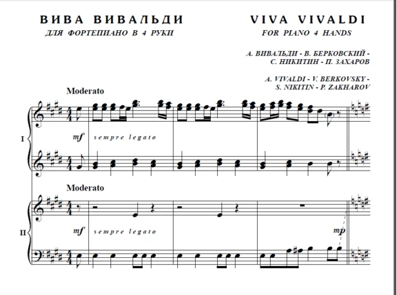 7s39 Viva Vivaldi for piano 4 hands