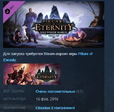Pillars of Eternity - The White March Part I STEAM KEY