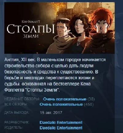 Ken Follett´s The Pillars of the Earth STEAM KEY РФ+СНГ