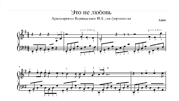 This is not love,Viktor Tsoi (sheet music for piano)