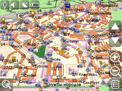 Navigation map "Neryungri and the surrounding area."