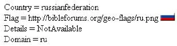 The script definition of the country's IP visitor (geoIP).