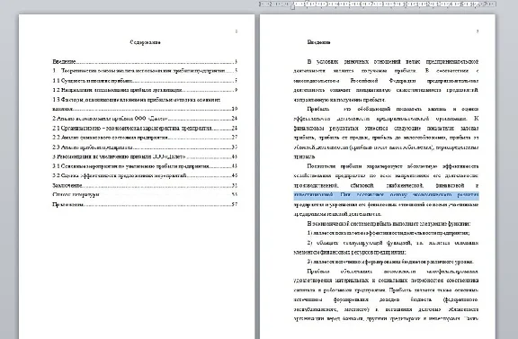 Analysis of the use of profit