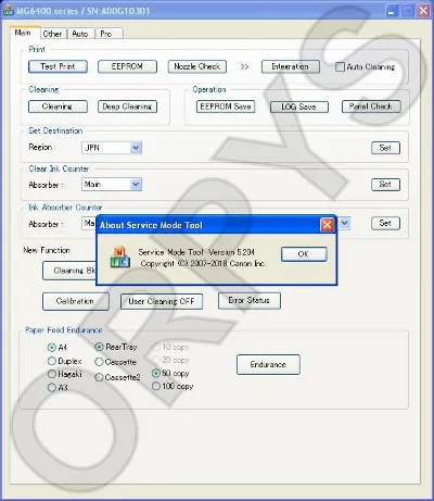 Canon Service Tool V5204