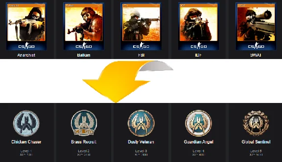 CS: GO - 5 Sets of 5 cards (25 in total)