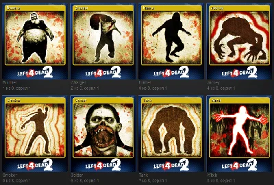 Left 4 Dead 2 - 5 Наборов из 8 карточек (всего 40 карт)