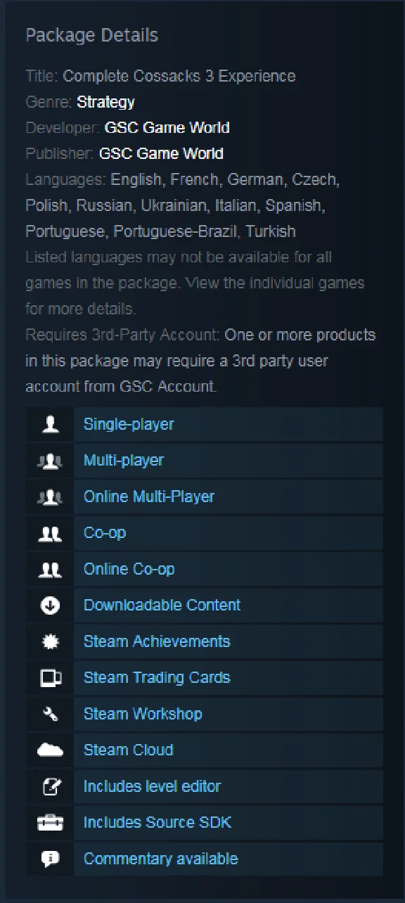 Cossacks 3 Complete Experience (Steam KEY/ Region free)