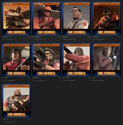 Team Fortress 2 - Набор из 9 карточек + БОНУС