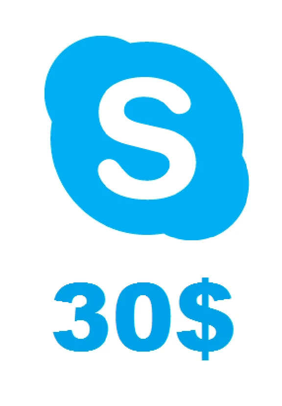 Replenishment of balance SKYPE $30 =15$  50% discou