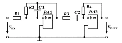 Synthesis of the analog filter. Option 4