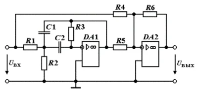 Synthesis of the analog filter. Option 6