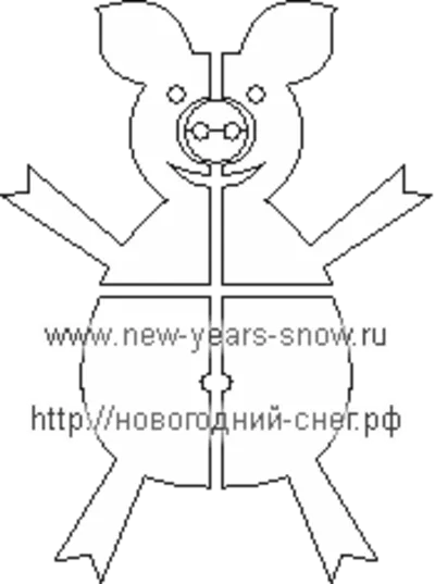 Stencil of a pig 2 (symbol of 2019)