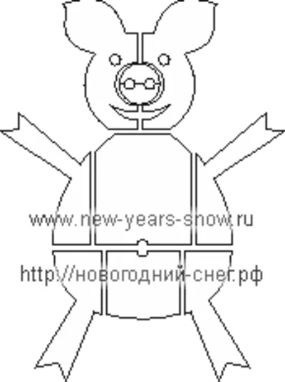 Трафарет свиньи 2 (символ 2019 года)