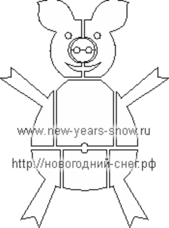 Трафарет свиньи 2 (символ 2019 года)