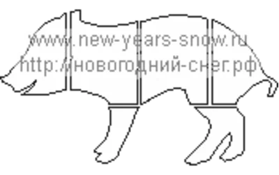 Трафарет поросенка (свиньи) (символ 2019 года)