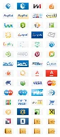 Icons of different payment systems in PNG
