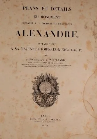 Монферран, Строительство Александрийской колонны, 1836