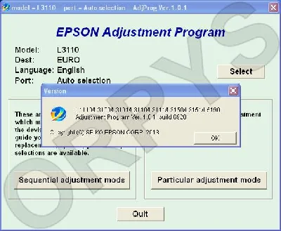 Epson L1110 L3100 L3110 L3150 L5190 Adjustment Program