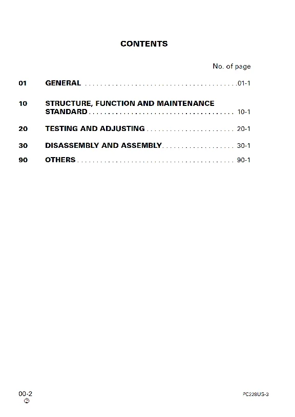 Komatsu PC228US-3, USLC-3 Shop Manual